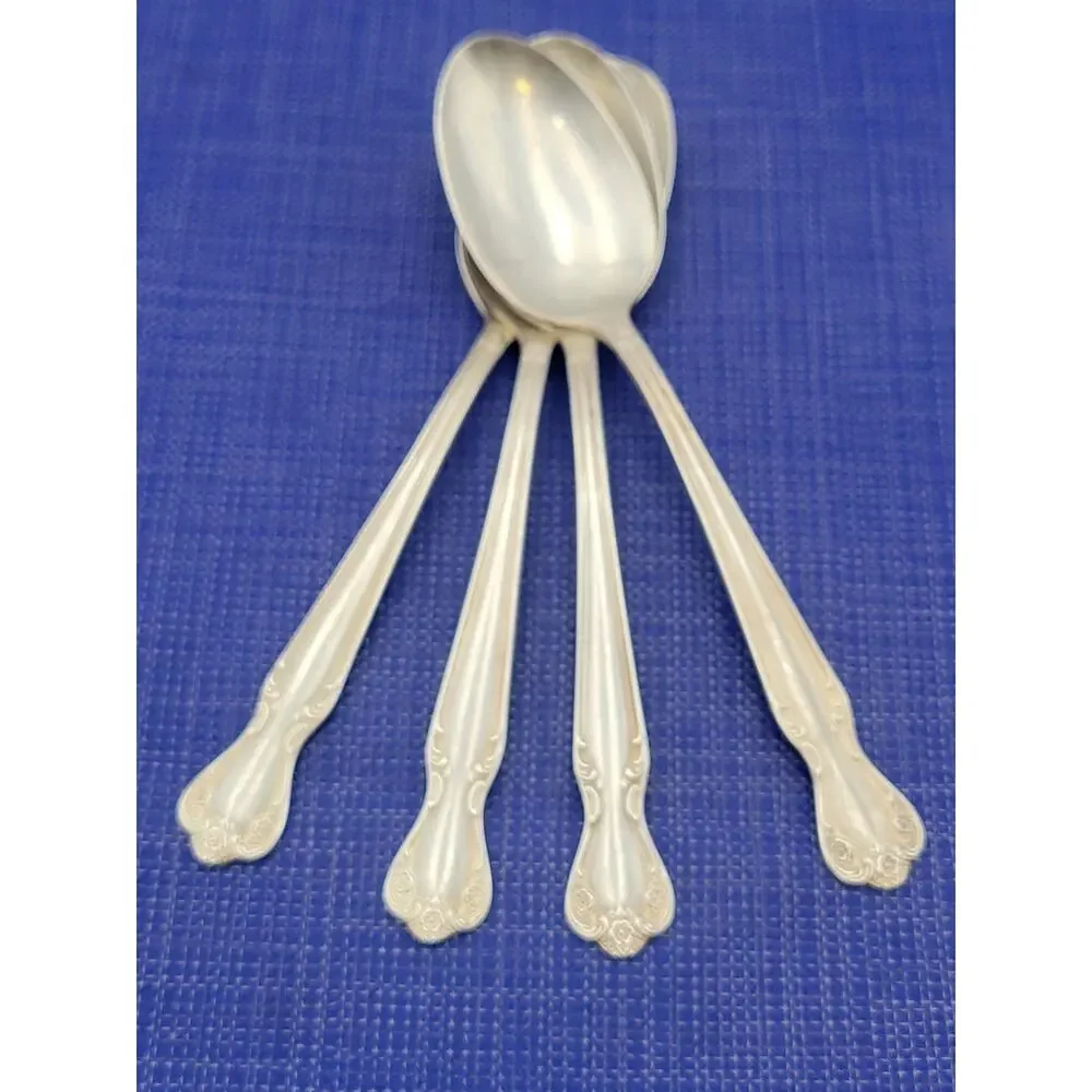 Rogers Brothers Daybreak Elegant Lady Set 4 Teaspoons Reinforced Plate IS